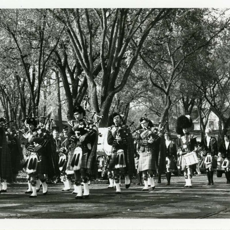 Pipe Band marching in parade